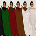 C6575 cross-border   fashion women's solid color batwing long sleeve maxi dress