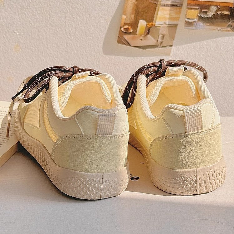Summer women's bread shoes breathable mesh platform sneakers white shoes versatile with skirts athletic board shoes