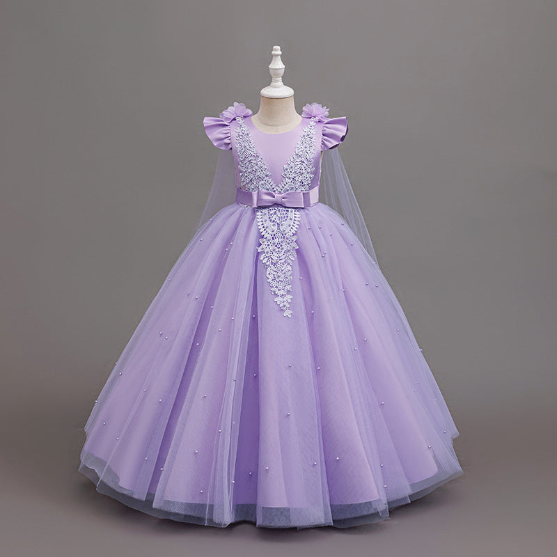 fashionable girl dress shawl elegant clothing girl dress kids princess dress new arrival