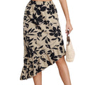 cross-border code new arrival  women’s original asymmetrical floral hip skirt