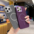 Metal lens cooling magnetic suction suitable for iphone16e mobile phone case magsafe skin-feeling mesh apple 15/14