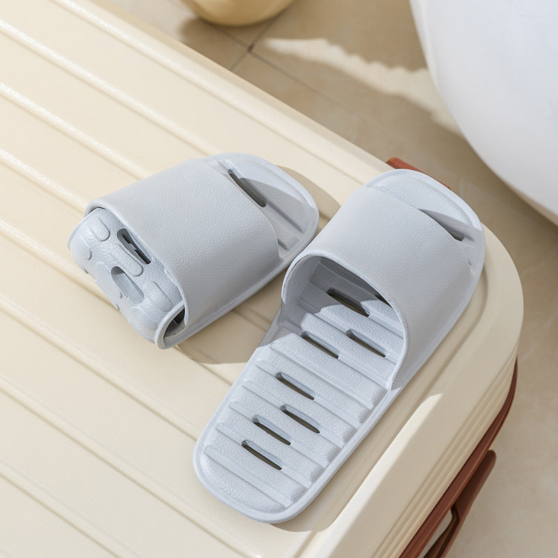 Hotel business trip foldable leaky slippers for women home indoor travel handy gadget bathroom non-slip quick-drying lightweight