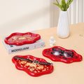 Minimalist style new year red snack tray dried fruit plate living room bedroom desktop organizer office glasses storage tray