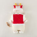 Newborn infant baby boy/girl new year's outfit - red embroidered winter romper for chinese new year - festive & thickened