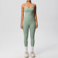 New arrivalpure color sling beautiful back yoga clothes hip pocket tights sports suit cloud-like quick-drying fitness clothes for women