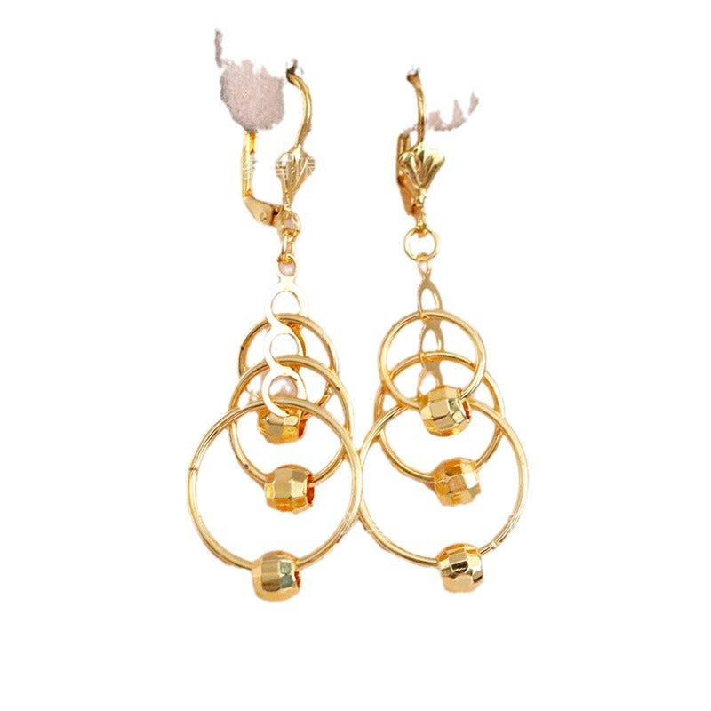 24k gold-plated ethiopian women's round earrings for daily wear bridal gift