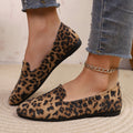 export plus size leopard print flat shoes women's spring autumn new casual soft sole low-cut round toe flats wholesale