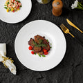 Minimalist pure white polka dot dessert plate - stylish and high-value for restaurants and hotels - western cuisine steak plate