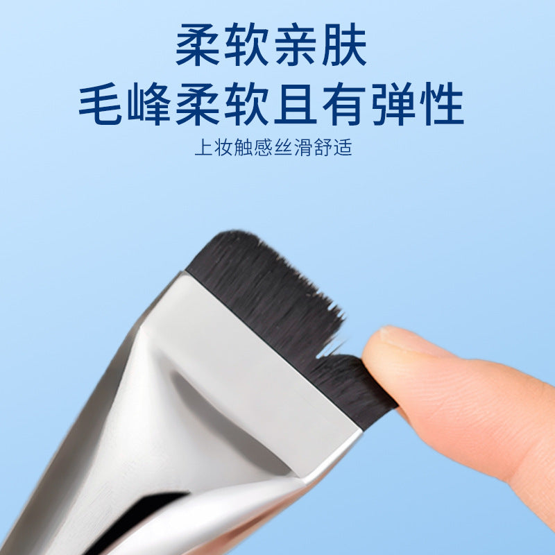 Keqi powder bottom brush one-word flat head brush flat traceless makeup artist special makeup brush powder bottom liquid makeup tool
