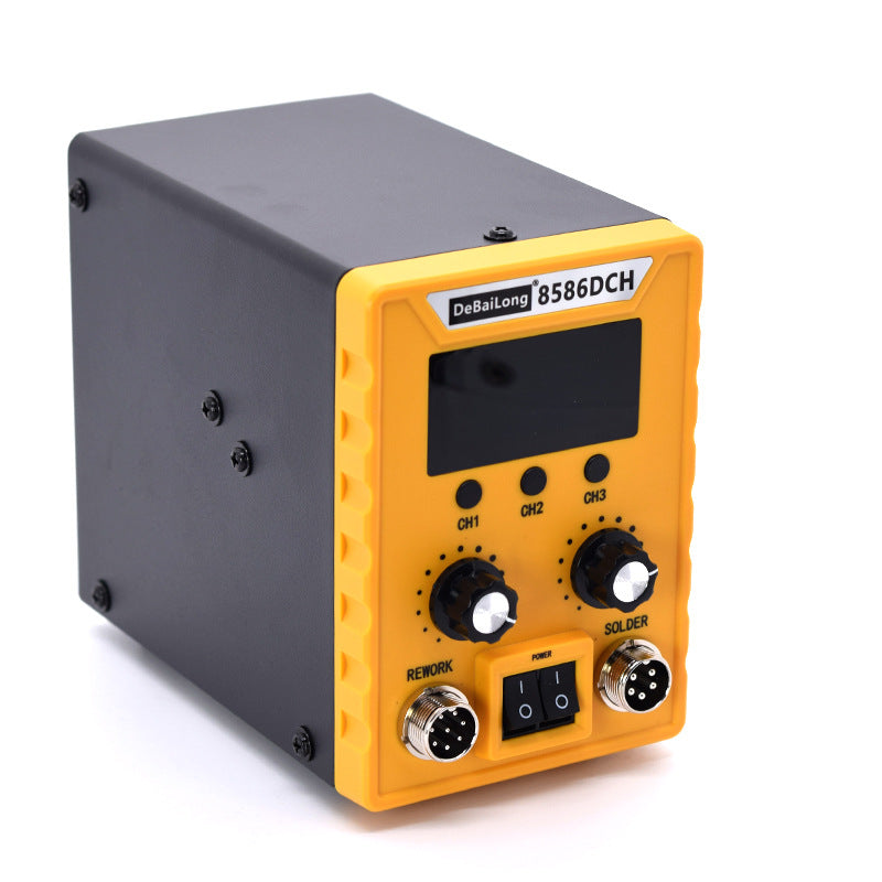 Debailong hot air gun welding table two-in-one 8586D digital display electric soldering iron head adjustable temperature maintenance welding tool