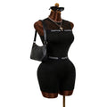women's spring/summer new arrivals: mesh cutout patchwork solid color sleeveless tank jumpsuit - fashionable and versatile