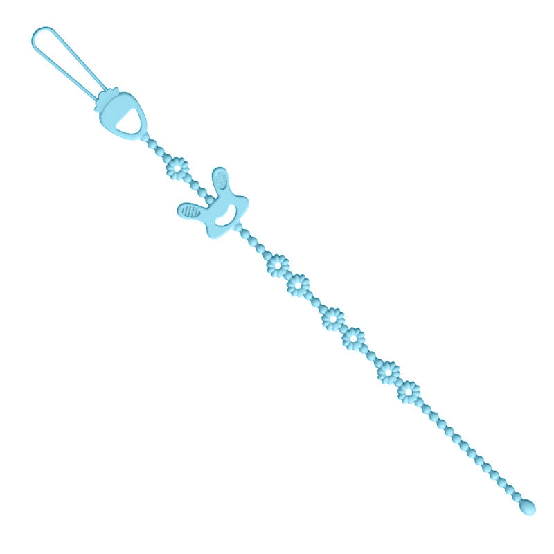 Cross-border new baby toothpaste anti-lost chain food grade silicone baby toy strap lanyard silicone pacifier chain