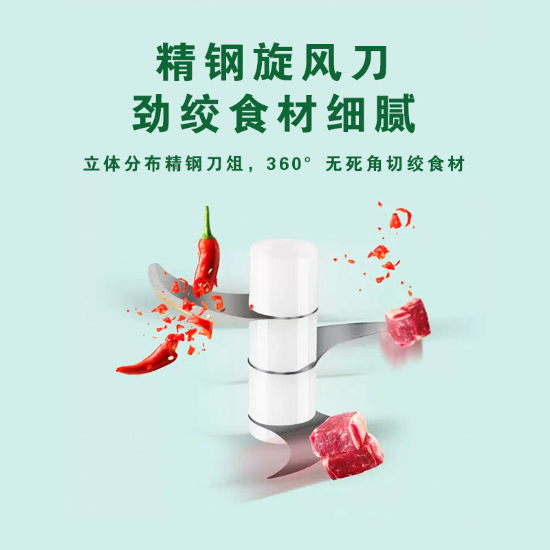 Electric food processor - compact, automatic mixer, multi-functional mini meat grinder & garlic chopper for home use