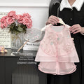 Girls' outfit : exquisite embroidered, modern chinese style, summer cool two-piece set for kids