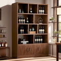 For homefloor-standing storage rack, whole wall storage cabinet, multi-layer solid wood wine cabinet, all-in-one wall bookcase, living room storage cabinet