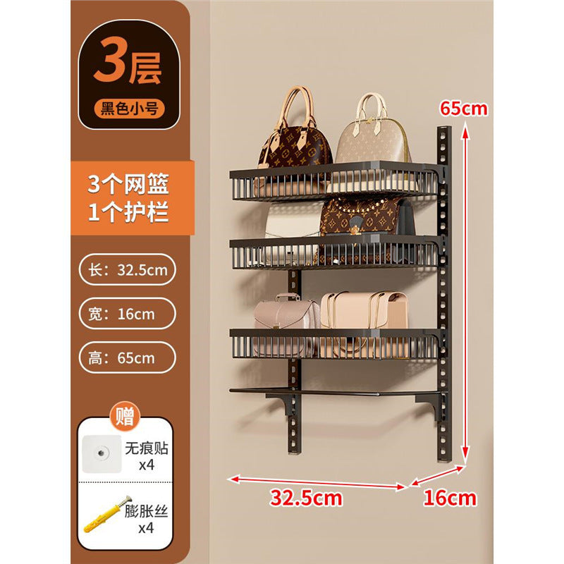 No-drill door back organizer, narrow gap wall-mounted multi-tier shelf, bathroom wall storage rack, toilet cabinet side organizer