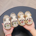 Baby boys' soft-soled summer cartoon breathable sandals, girls' beach shoes, 0-2 years old infant and toddler baby girls' light-up squeaky sandals 1