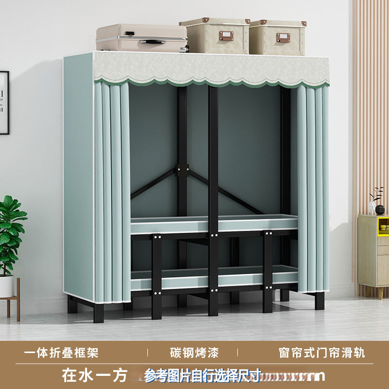 Stereo folding wardrobe, installation-free cloth wardrobe, for home bedroom, strong and durable, simple wardrobe, steel frame storage wardrobe