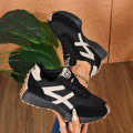 Wholesale women's plus size athletic shoes: new spring korean style, versatile lightweight running shoes, leather casual chunky sneakers