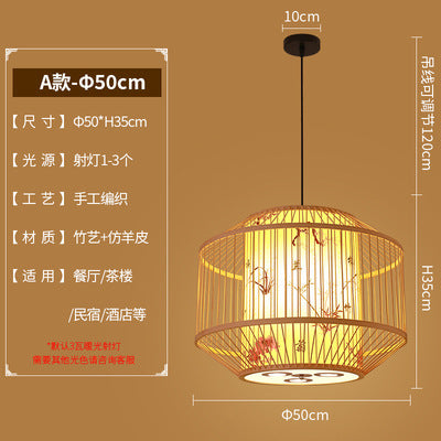 Bamboo Lantern Chandelier Chinese Hotel Engineering Lobby Restaurant Hot Pot Restaurant Hotel Box Bamboo Art Restaurant Lighting