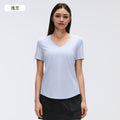 Women's yoga short-sleeve running t-shirt - loose fit, slimming, workout top - summer lightweight - d26087