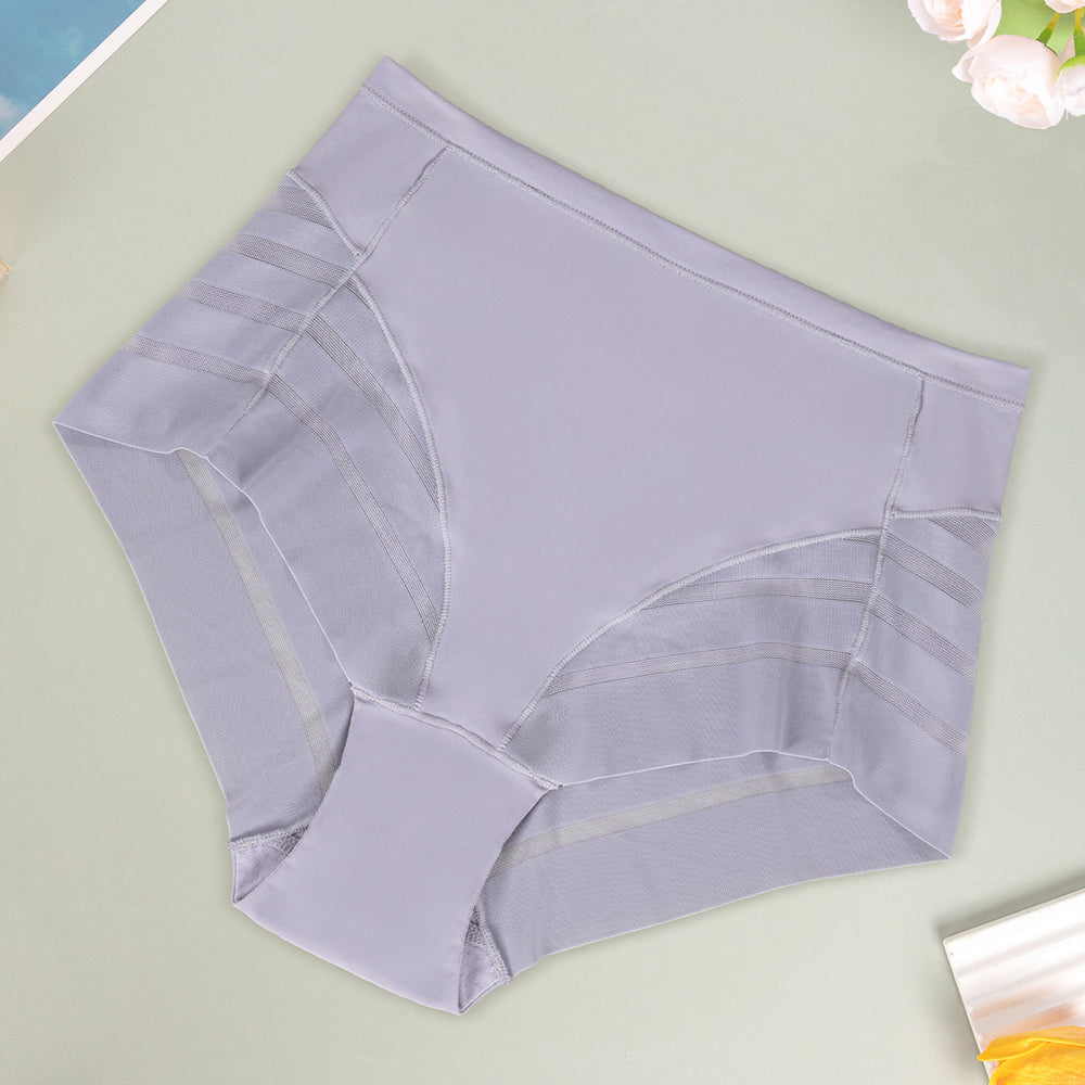 Multi-color combination cross-border exclusive high waist underwear women's breathable invisible plaid transparent sexy mesh women's briefs