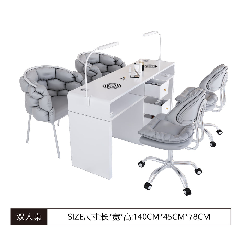 Widened 45cm nail table and chair set - special offer! economical single/double, light luxury, multi-functional, odorless, carbon steel with baked enamel finish