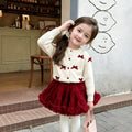 Girlsweaterfall and winter style aisha princess group tutu skirtfall and winternew arrival baby girl k-styleknittingcardigansuit