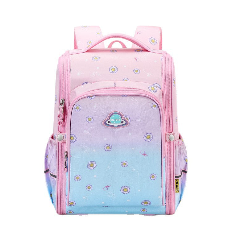 School bag for primary school students and girls Grades 1-6 Korean version of children's backpack to reduce the burden and protect the spine Lightweight girl princess backpack