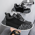 2025 winter men's trendy casual shoes: versatile, breathable mesh, fashionable soft sole, lightweight korean style running sneakers