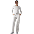 double-sided nylon pure colorlonglong sleeves yoga suit suithigh waist wide leg sports running fitness two-piece set
