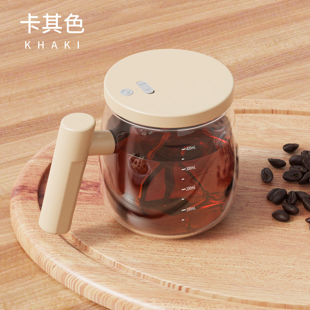 electric automatic glass stirring cup - portable instant coffee mug for home and office use