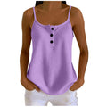 european and american summer new arrival: solid color waffle knit patchwork cami top with adjustable straps, slimming design, and button closure