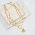 European and american cross-border sunflower pendant necklace - women's light luxury, high-end, diamond-studded geometric sweet & cool beaded choker necklace wholesale