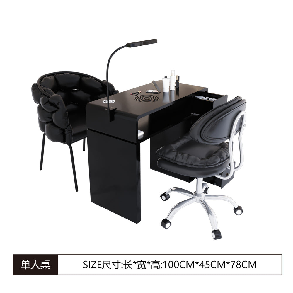 New arrival marble widened 45 porcelain surface manicure table and chair suit economical single and double multi-functional odor-free carbon steel paint