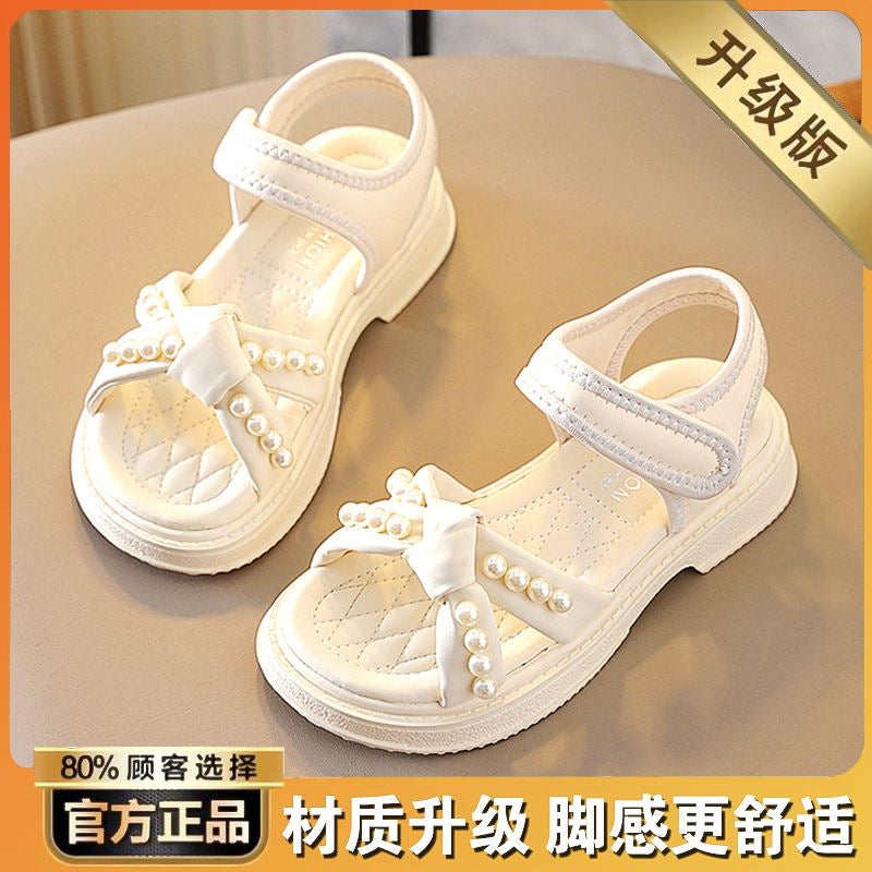 Girls' sandals: new summer  fashionable soft-soled princess beach slippers for girls and big kids