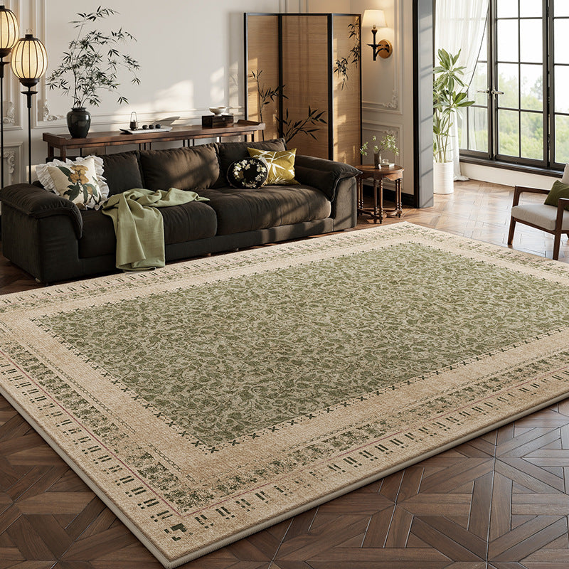Carpet living room green persian style coffee table soundproof floor mat large area full medieval style waterproof carpet bedroom