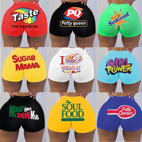 Popular  hot-selling letter hip lift fitness sports leisure European and American style women's shorts