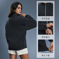 Fall and winternew arrival half-zipfleece-linedthickened stand collarsweatshirt women's casuallooseeasiest for matchheattechtopsd25154