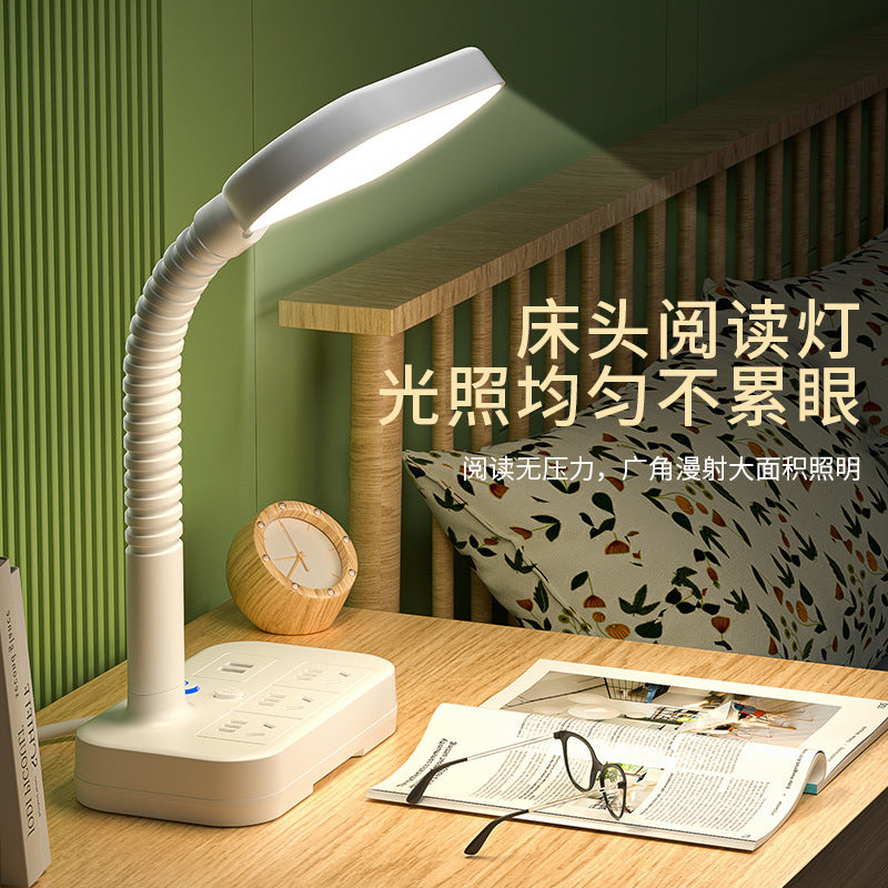 Multifunctional desk lamp - bedroom ambiance bedside lamp - student dorm led adjustable usb office socket smart electrician