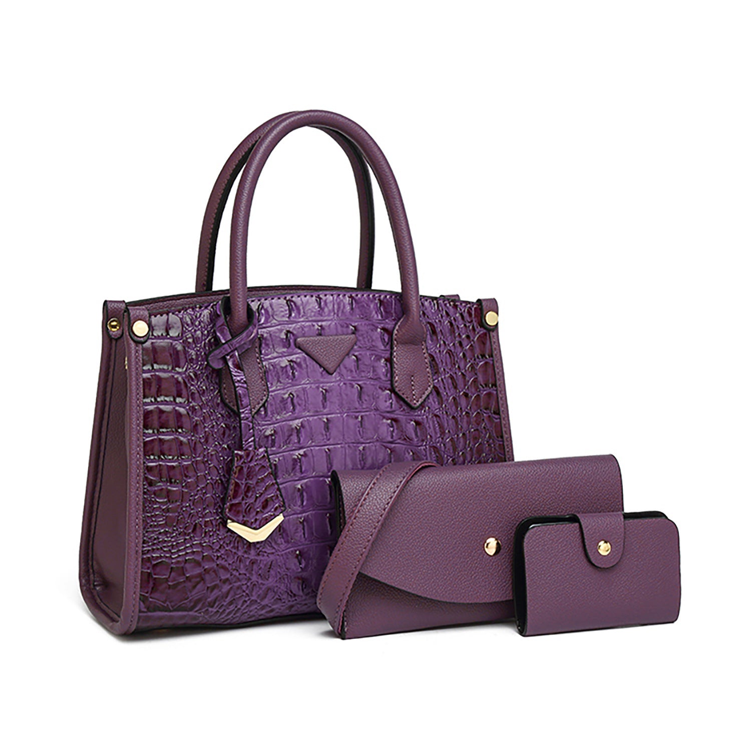 European and American retro new fashion shoulder bag urban simple large-capacity handbag crocodile pattern women's messenger bag