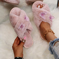 winternew arrival butterfly stuffed cotton slippers home indoor and outdoor heattech cross cotton slippers furry slippers