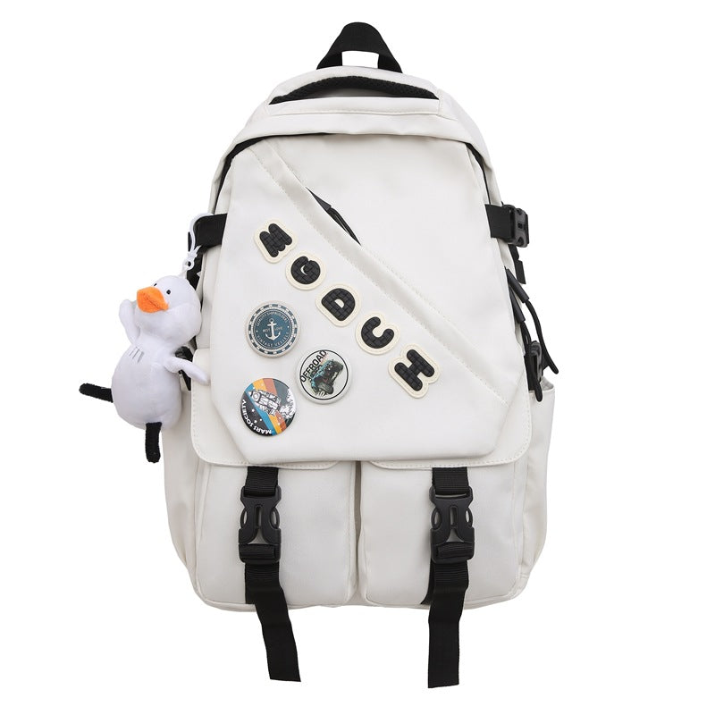 New casual junior high school college student backpack men's simple large-capacity schoolbag travel lightweight trendy backpack women
