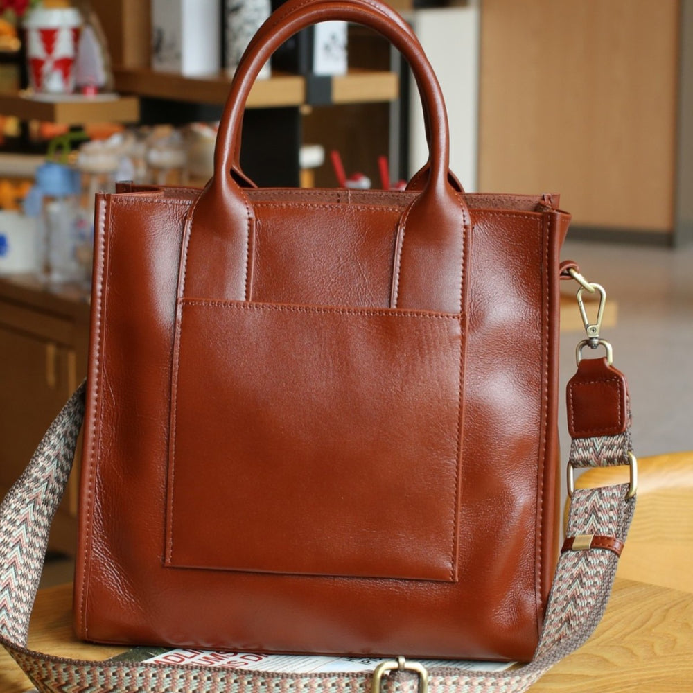 2025 new large capacity bag spring/summer fashionable elegant work commute genuine leather crossbody tote handbag - direct sales