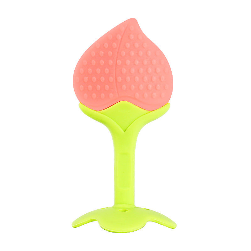 Baby fruit toothpaste baby molar stick food grade silicone biting glue manufacturer two-color three-dimensional strawberry biting music