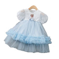 Girls' dress  summer new arrivals: sweet floral print princess dress for toddlers and young children with mesh overlay
