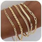 women's gold chain bracelet 14k paper clip chain, figaro chain, exquisite gold bracelet, casual bracelet