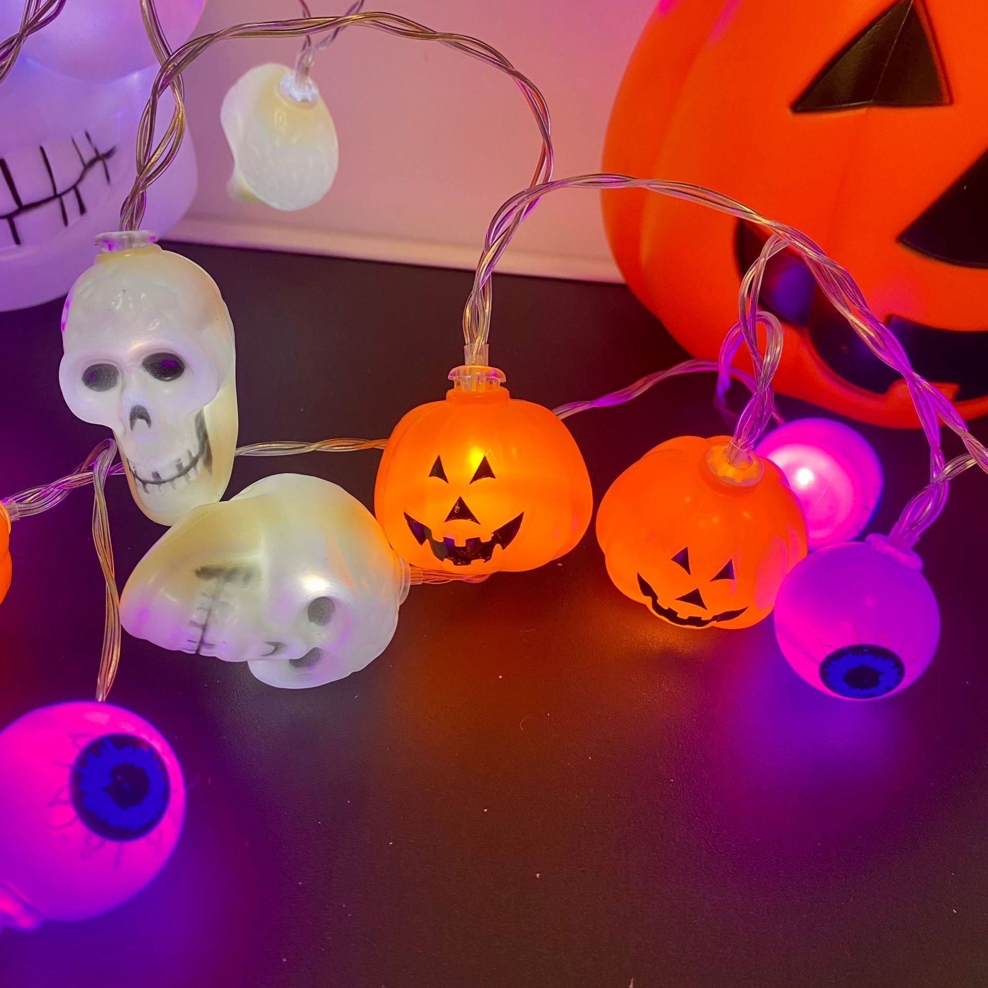 New Halloween light string skull ghost horror decorative lights ghost festival atmosphere small lights battery box pumpkin lights