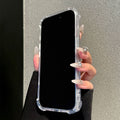 Oil and salt proof text airbag transparent shell suitable for apple 17pro mobile phone case healing buddhist style ip18 anti-fall shell