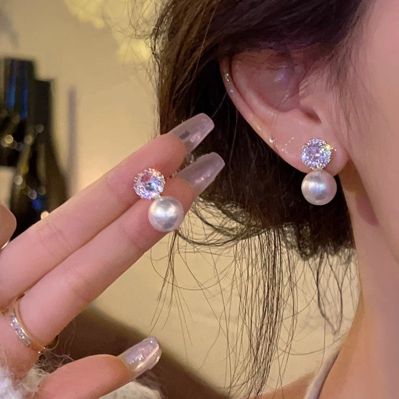 Ins pearl earrings for women niche styleaccessible luxuryeasiest for match earrings pendant classyretroelegant earrings 925 silver needle wholesale